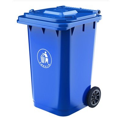 科力邦（Kelibang) 塑料制品 KB1003 户外垃圾桶 大号加厚240L商用塑料环卫垃圾桶带盖轮工业小区物业翻盖箱 蓝色 单个